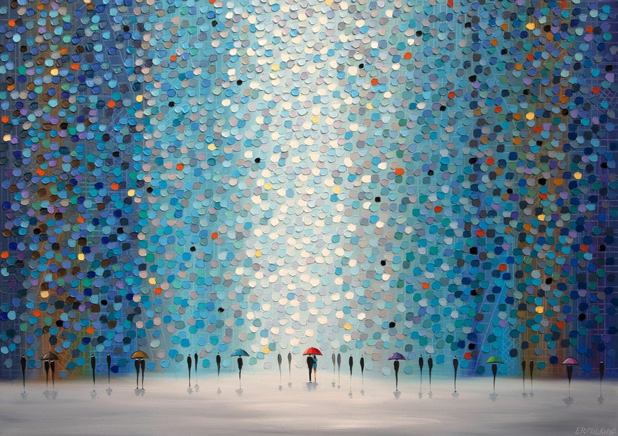Umbrellas at Night by Ekaterina Ermilkina