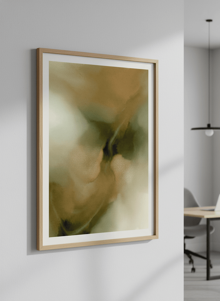 Contemporary wall art featured in a bright modern office workspace