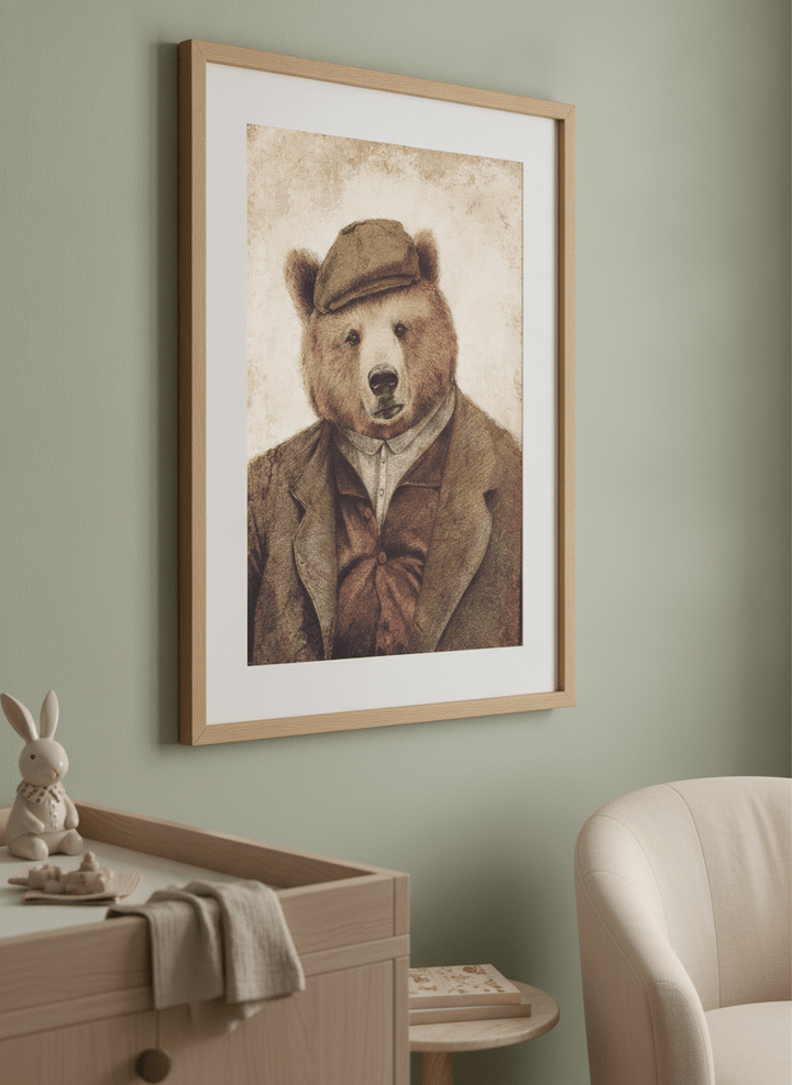 Soft neutral wall art styled in a serene nursery with pastel tones