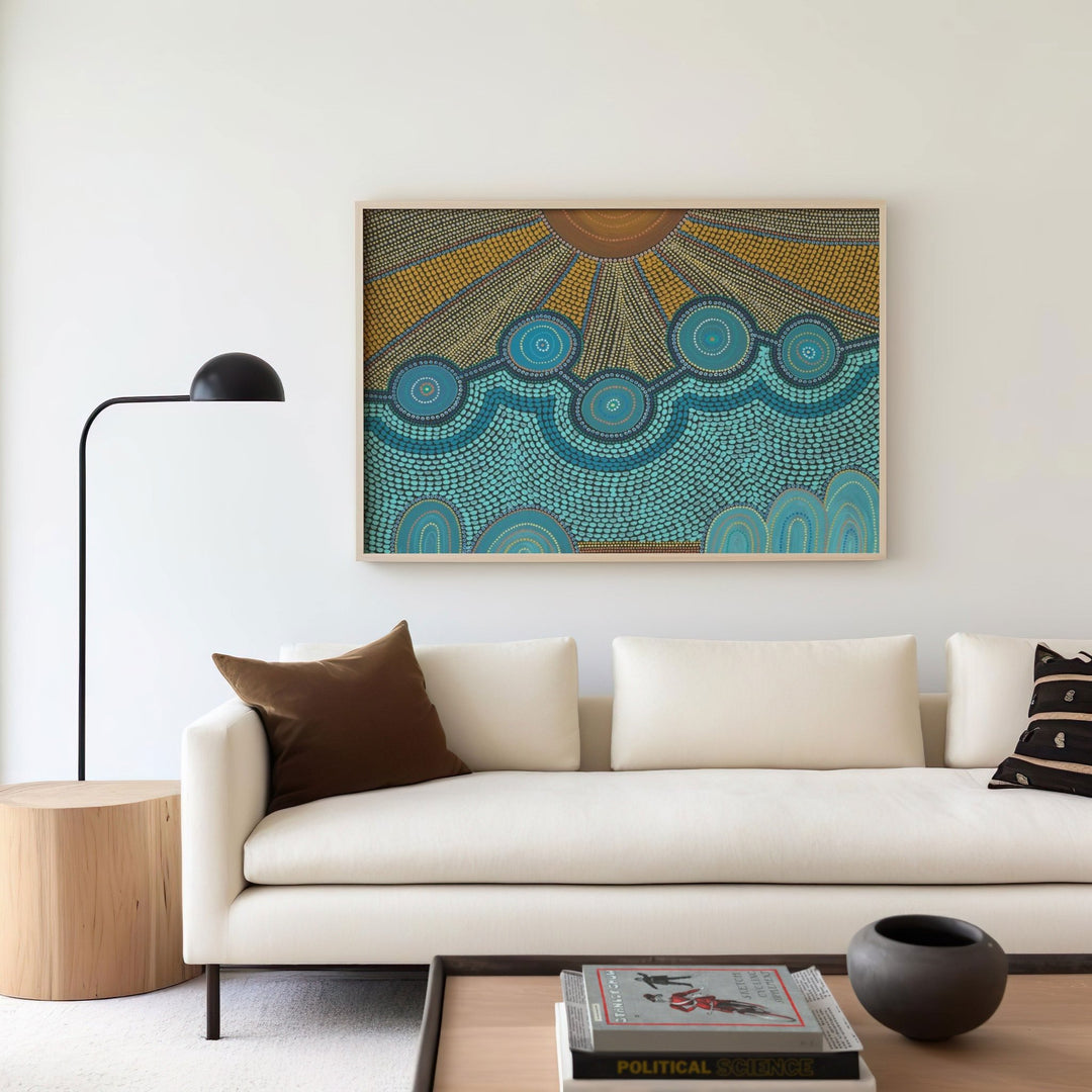 Under The Sun by Domica Hill,livingroom,timber border