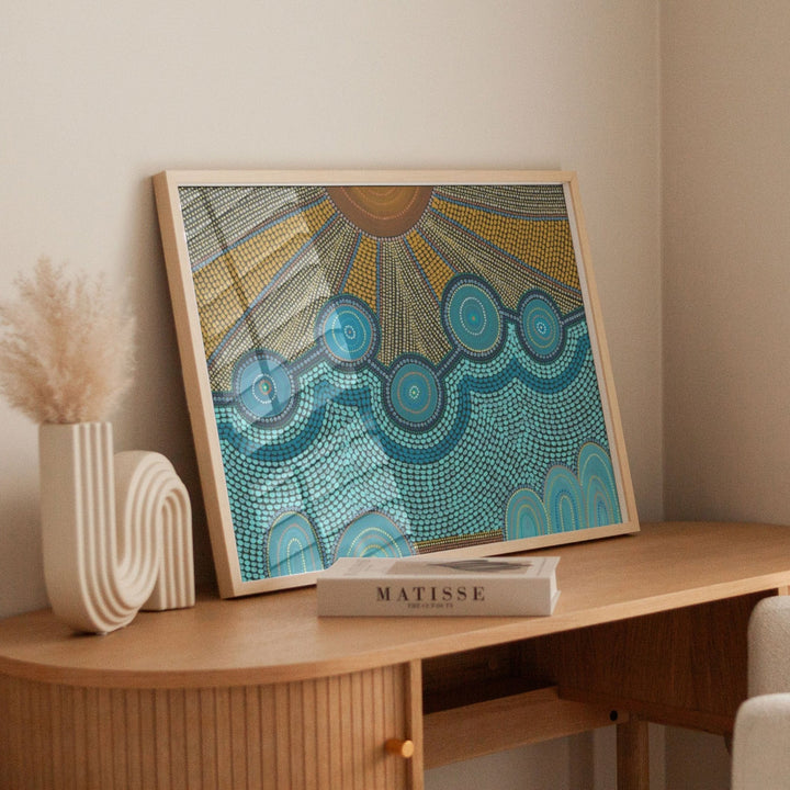 Under The Sun by Domica Hill,livingroom,timber border