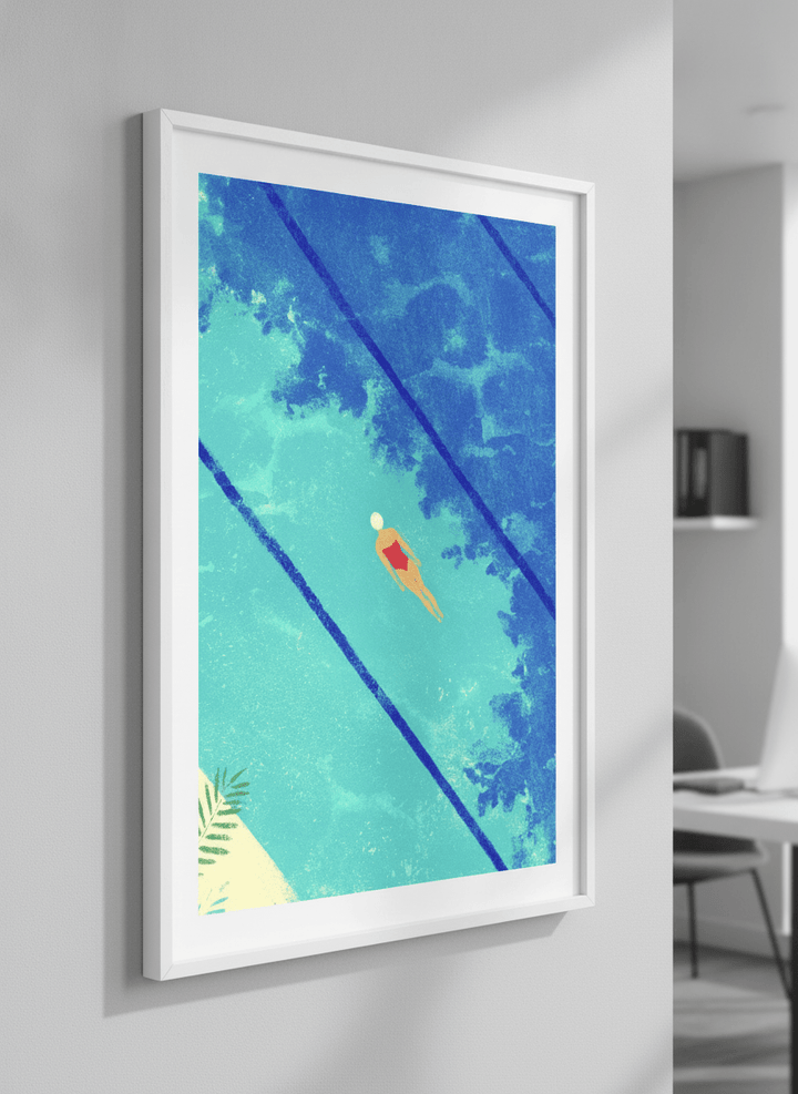 Contemporary wall art featured in a bright modern office workspace
