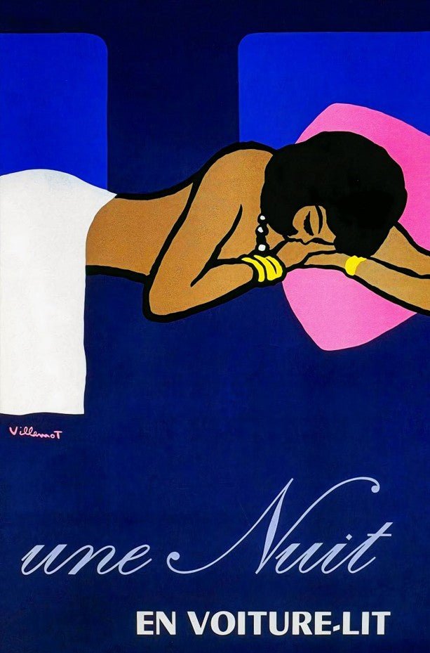 Une Nuit by Bernard Villemot VIntage Poster Advertising Wall Art poster frame