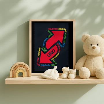Uno Black Reversed Wall Art Print wall - art - picture - poster