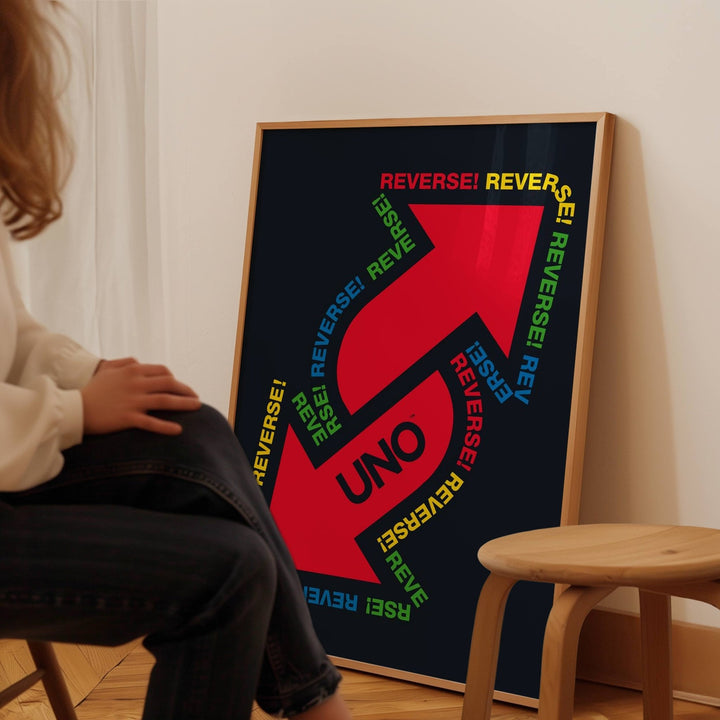 Uno Black Reversed Wall Art Print wall - art - picture - poster