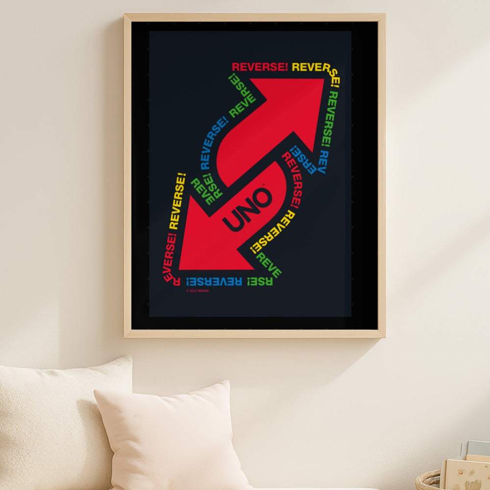 Uno Black Reversed Wall Art Print wall - art - picture - poster