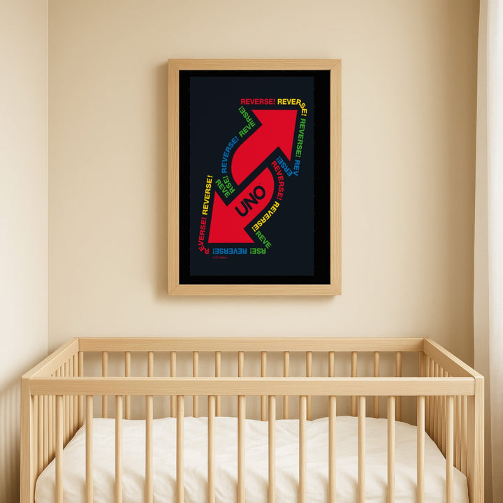 Uno Black Reversed Wall Art Print wall - art - picture - poster