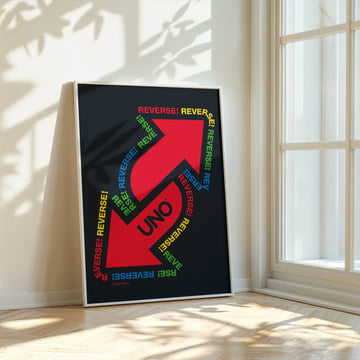 Uno Black Reversed Wall Art Print wall - art - picture - poster