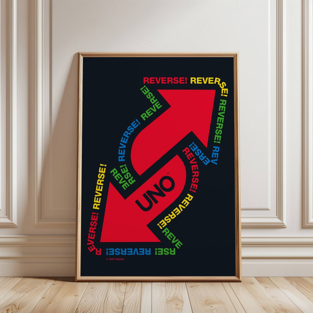 Uno Black Reversed Wall Art Print wall - art - picture - poster