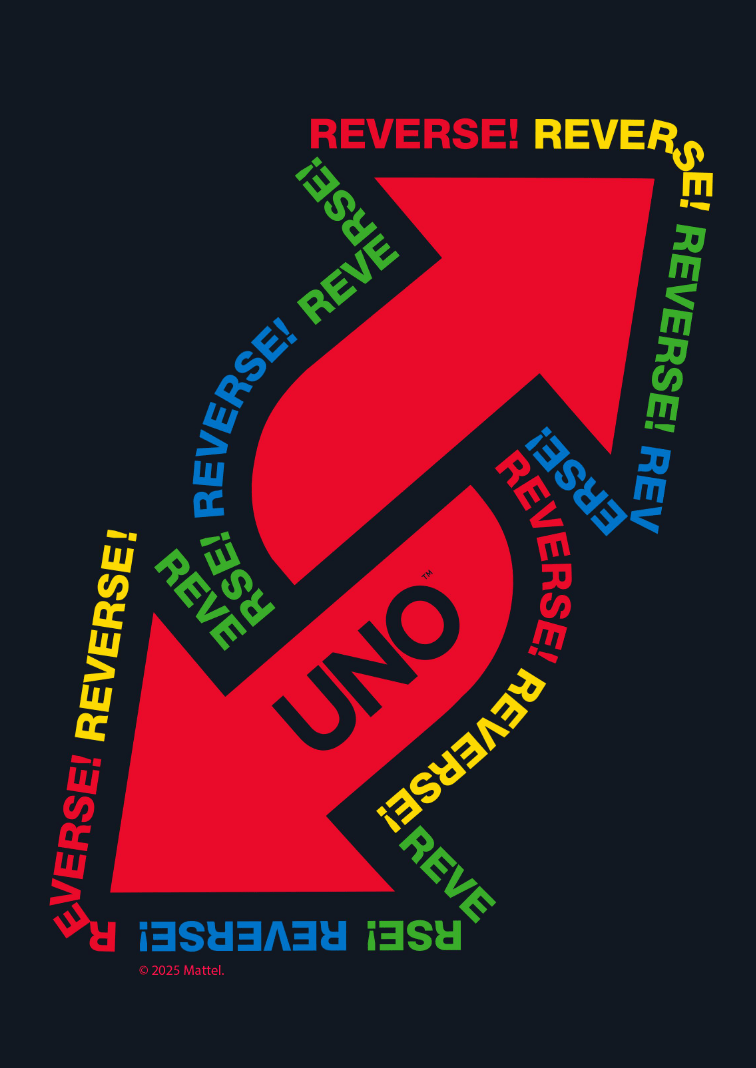 Uno Black Reversed Wall Art Print