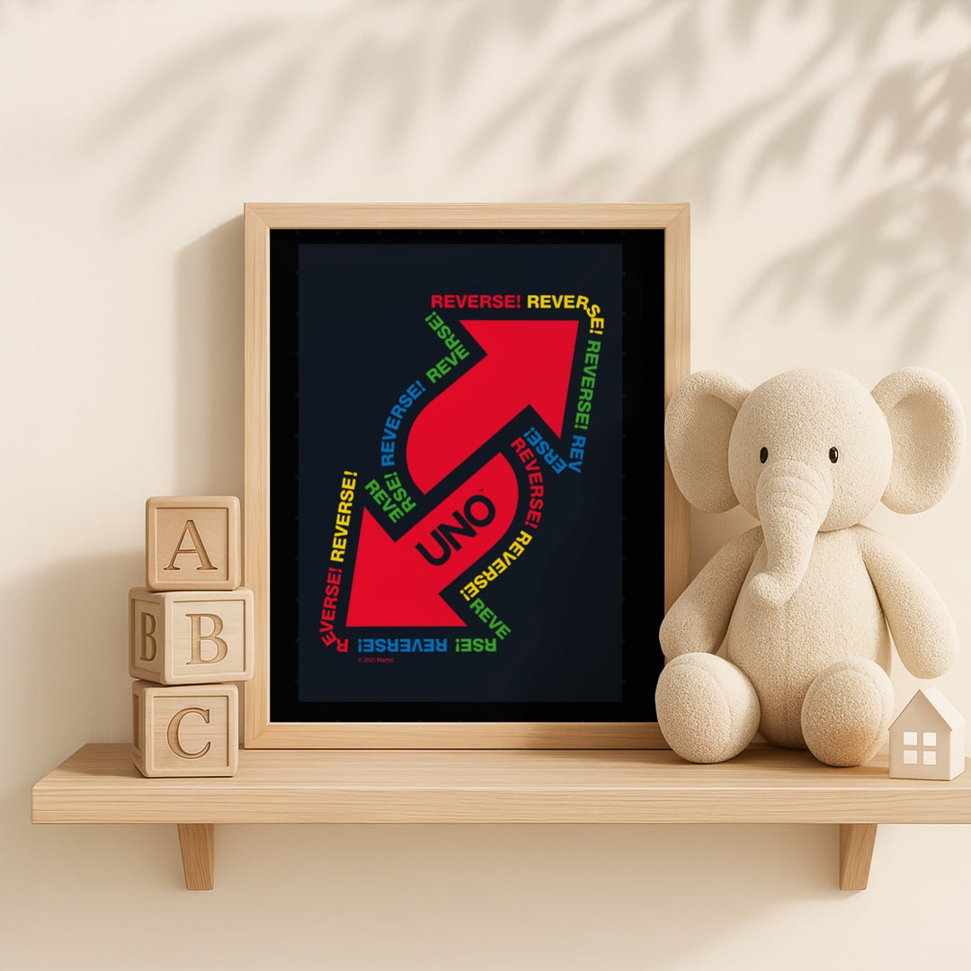 Uno Black Reversed Wall Art Print wall - art - picture - poster