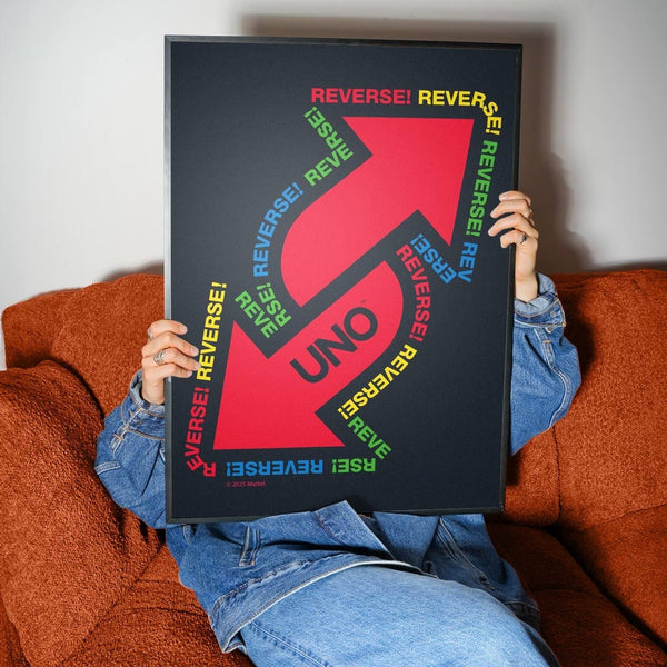 Uno Black Reversed Wall Art Print