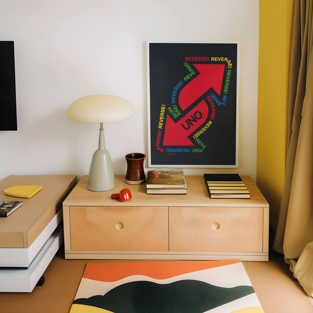 Uno Black Reversed Wall Art Print wall - art - picture - poster