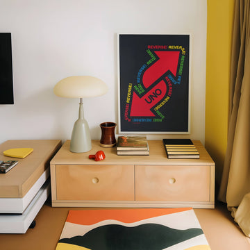 Uno Black Reversed Wall Art Print wall - art - picture - poster
