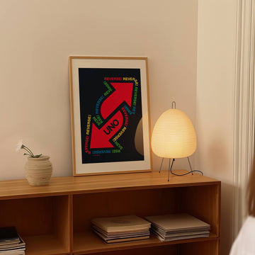 Uno Black Reversed Wall Art Print wall - art - picture - poster