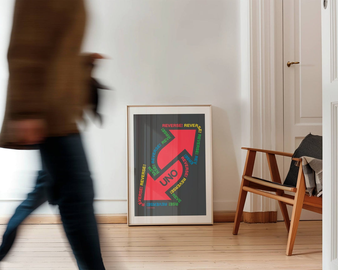 Uno Black Reversed Wall Art Print wall - art - picture - poster