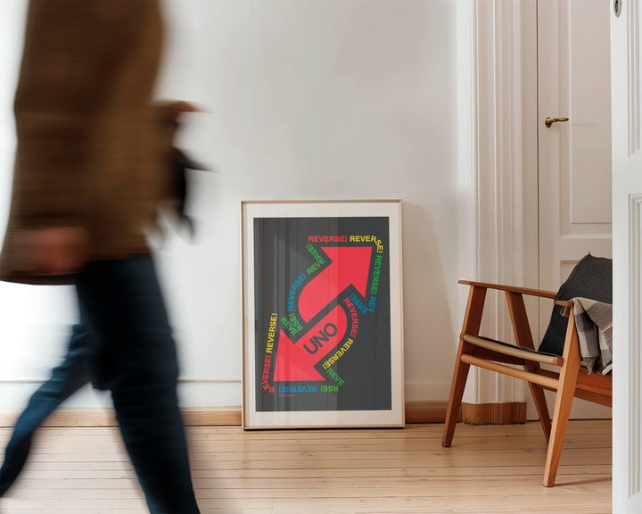 Uno Black Reversed Wall Art Print wall - art - picture - poster