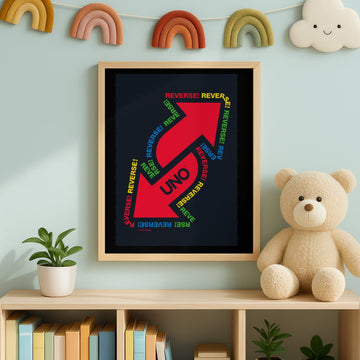 Uno Black Reversed Wall Art Print wall - art - picture - poster