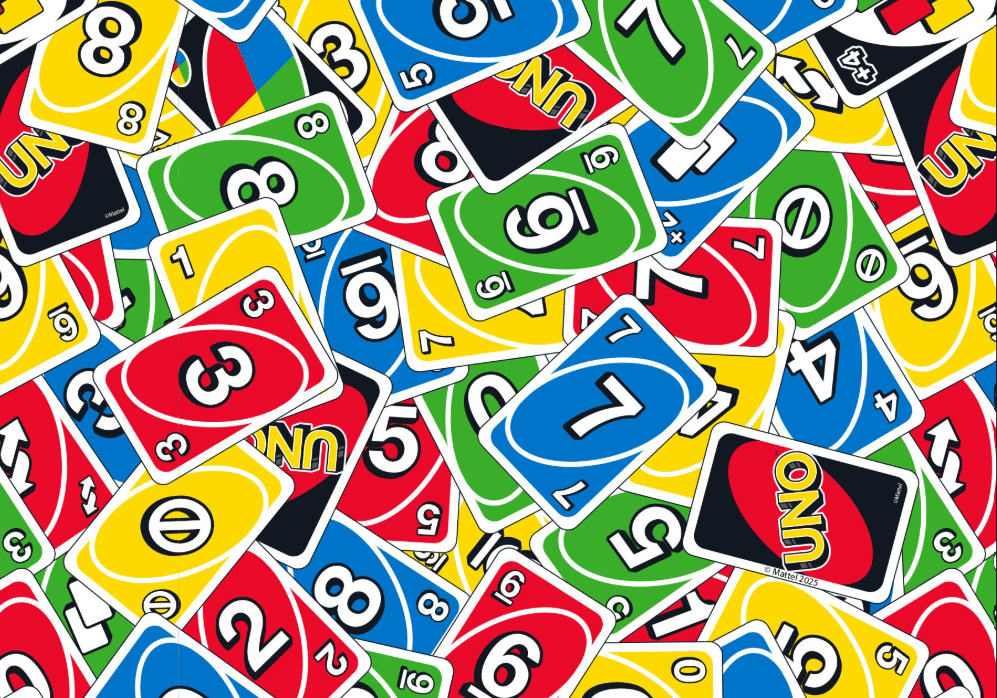 Uno Coloured Stacked Cards Landscape Wall Art Print frame