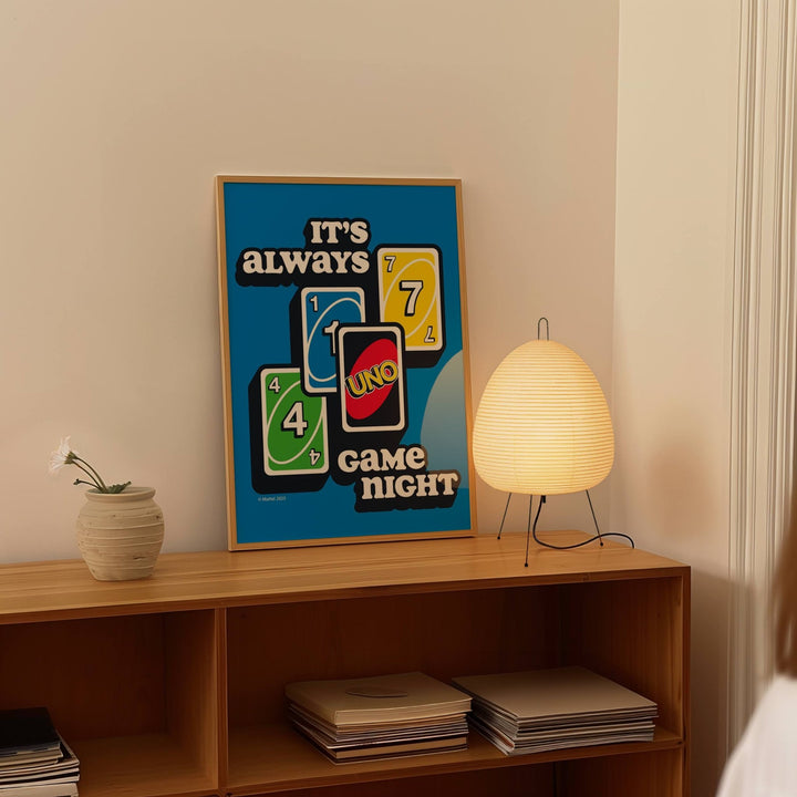 Uno It's Always Game Night Portrait Print wall - art - picture - poster
