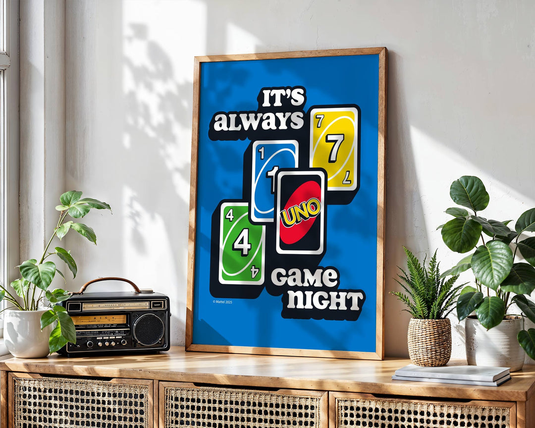 Uno It's Always Game Night Portrait Print wall - art - picture - poster
