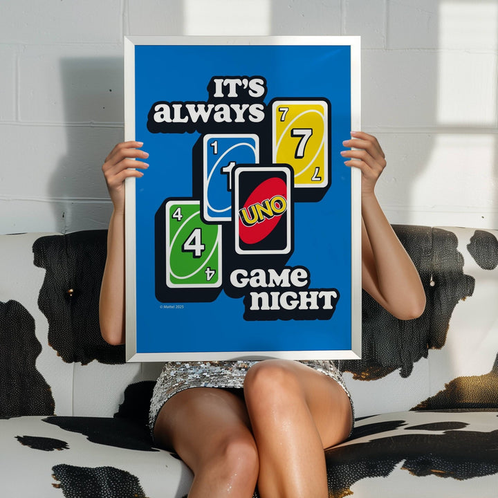 Uno It's Always Game Night Portrait Print wall - art - picture - poster