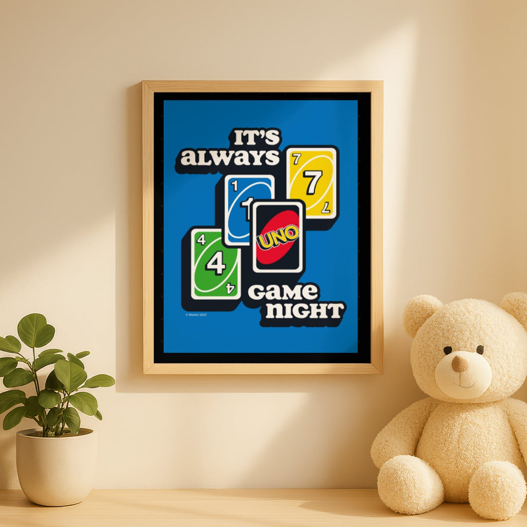 Uno It's Always Game Night Portrait Print wall - art - picture - poster