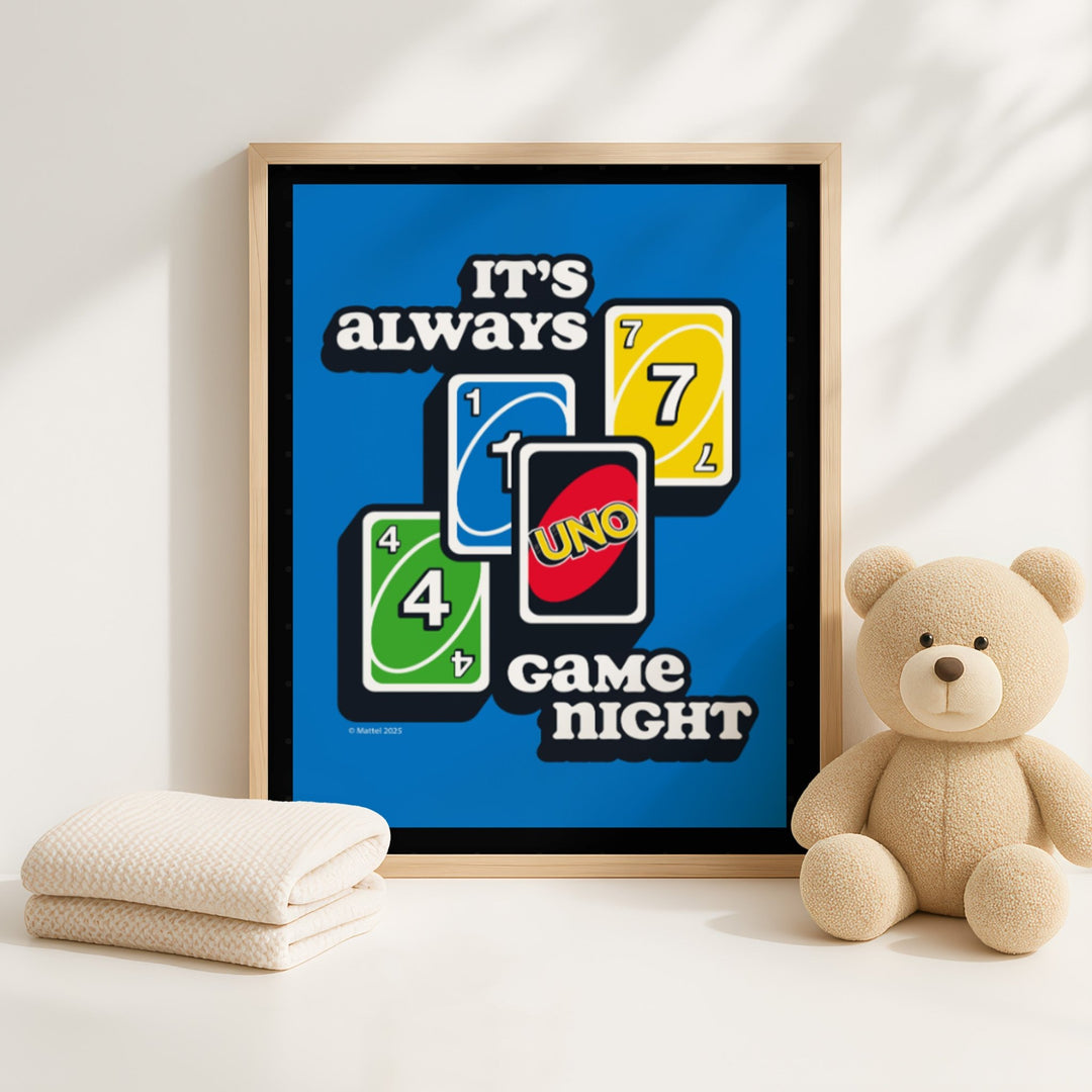 Uno It's Always Game Night Portrait Print wall - art - picture - poster
