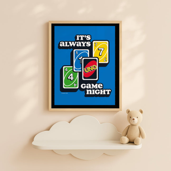 Uno It's Always Game Night Portrait Print wall - art - picture - poster