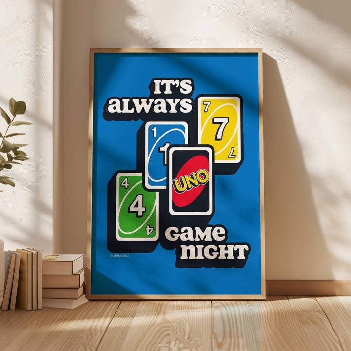 Uno It's Always Game Night Portrait Print wall - art - picture - poster