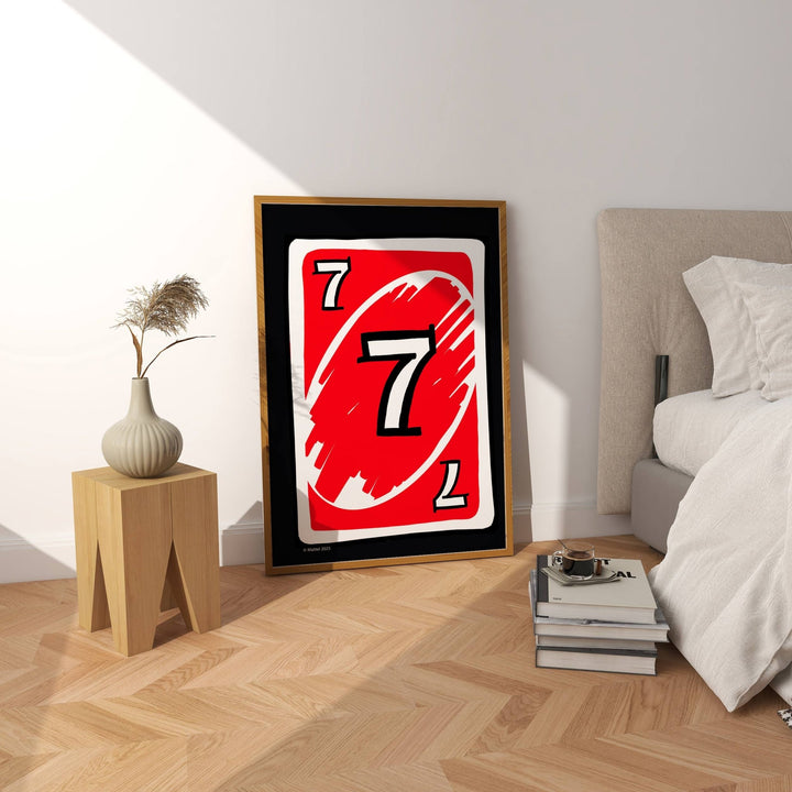 Uno Red 7 Card Wall Art Print wall - art - picture - poster