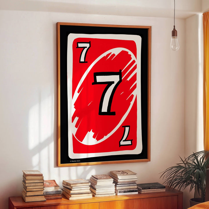 Uno Red 7 Card Wall Art Print wall - art - picture - poster