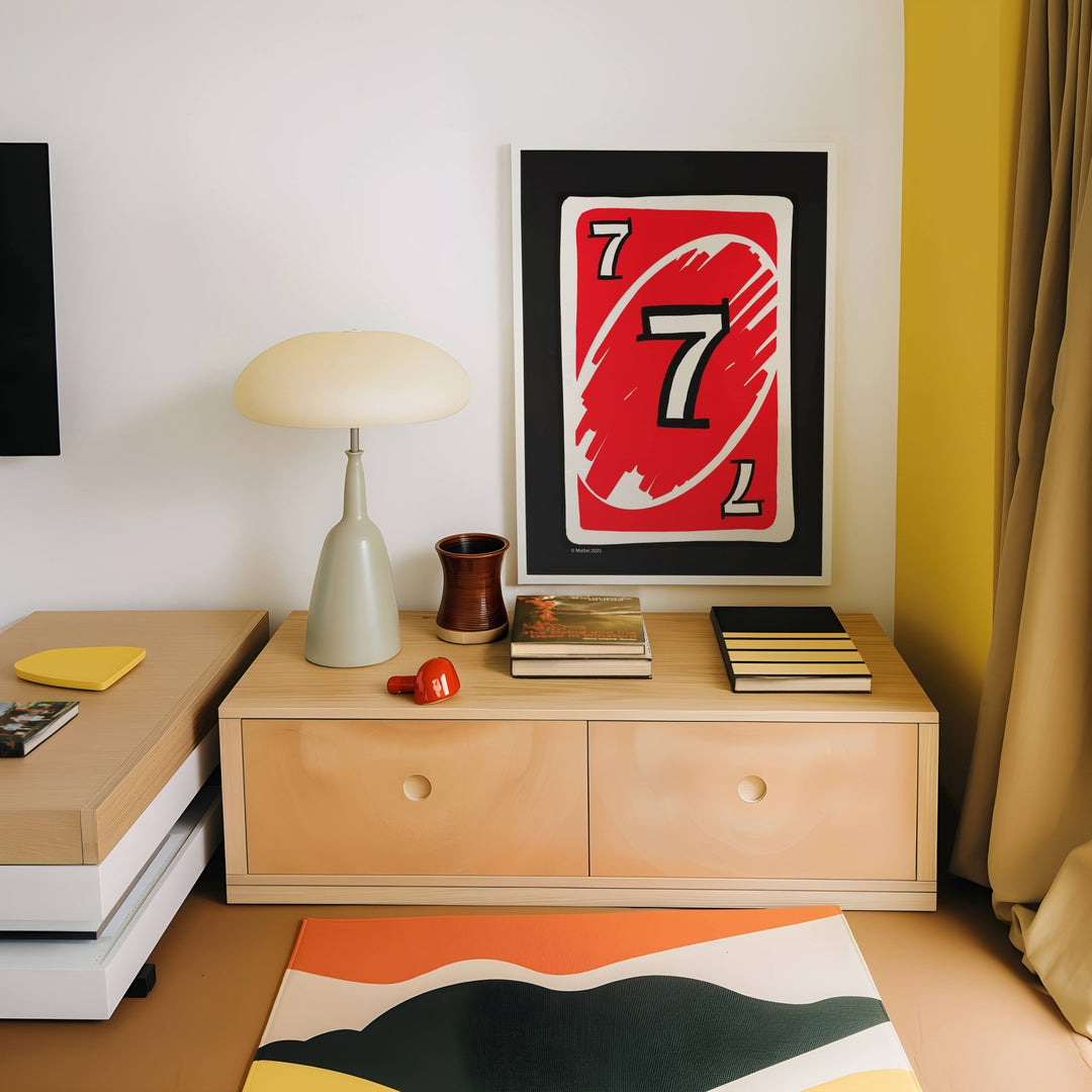 Uno Red 7 Card Wall Art Print wall - art - picture - poster