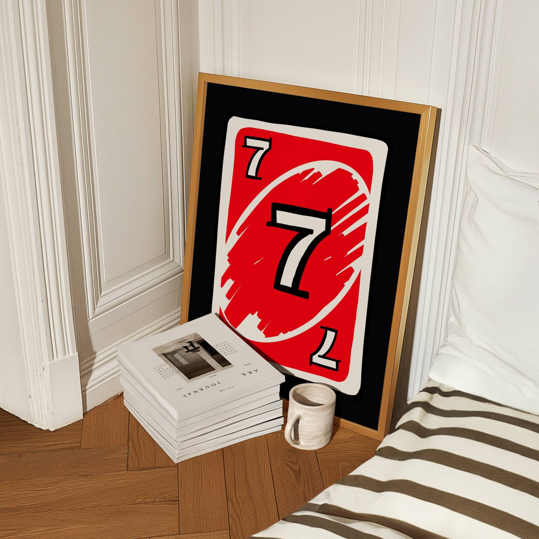 Uno Red 7 Card Wall Art Print wall - art - picture - poster
