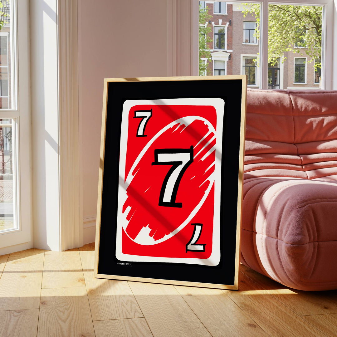 Uno Red 7 Card Wall Art Print wall - art - picture - poster