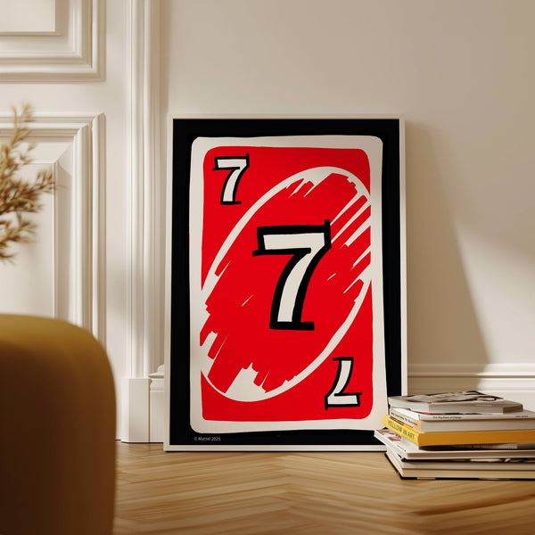 Uno Red 7 Card Wall Art Print