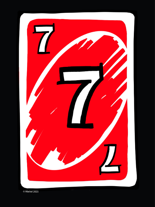 Uno Red 7 Card Wall Art Print frame
