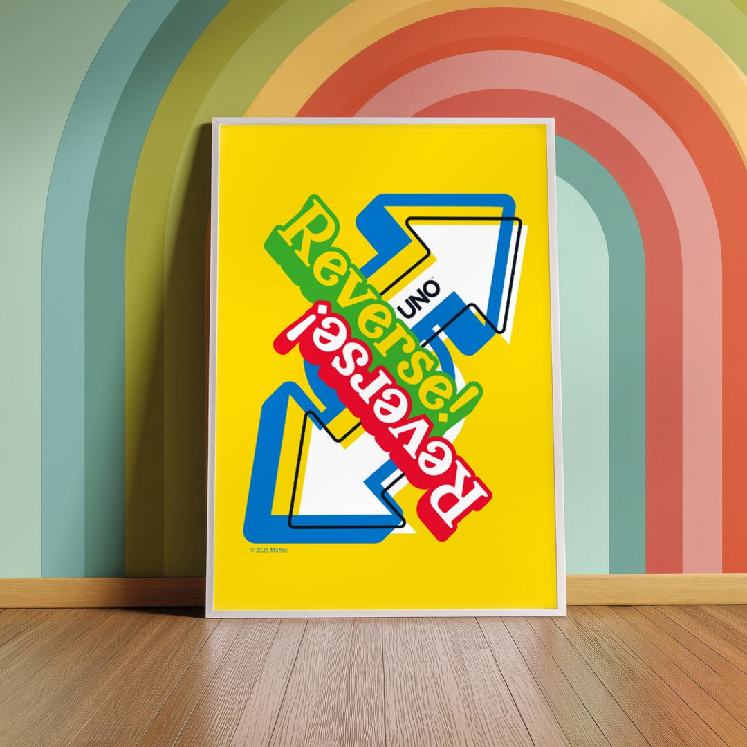 Uno Reversed Wall Art Yellow Retro Print wall - art - picture - poster
