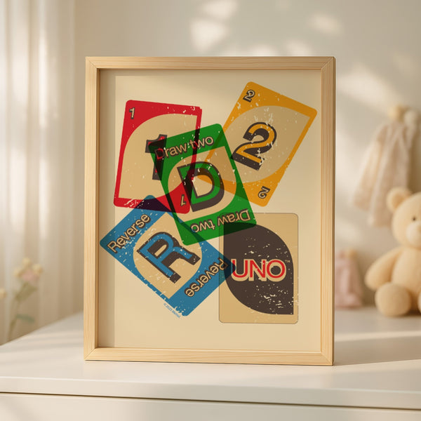 Uno Vintage Game Night Wall Art Print