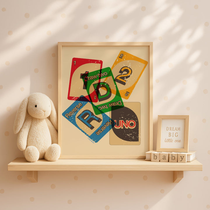 Uno Vintage Game Night Wall Art Print wall - art - picture - poster