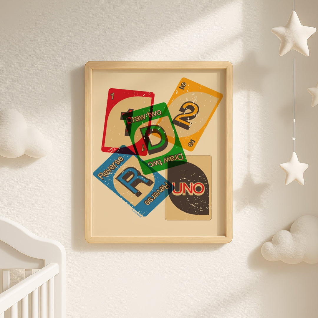 Uno Vintage Game Night Wall Art Print wall - art - picture - poster