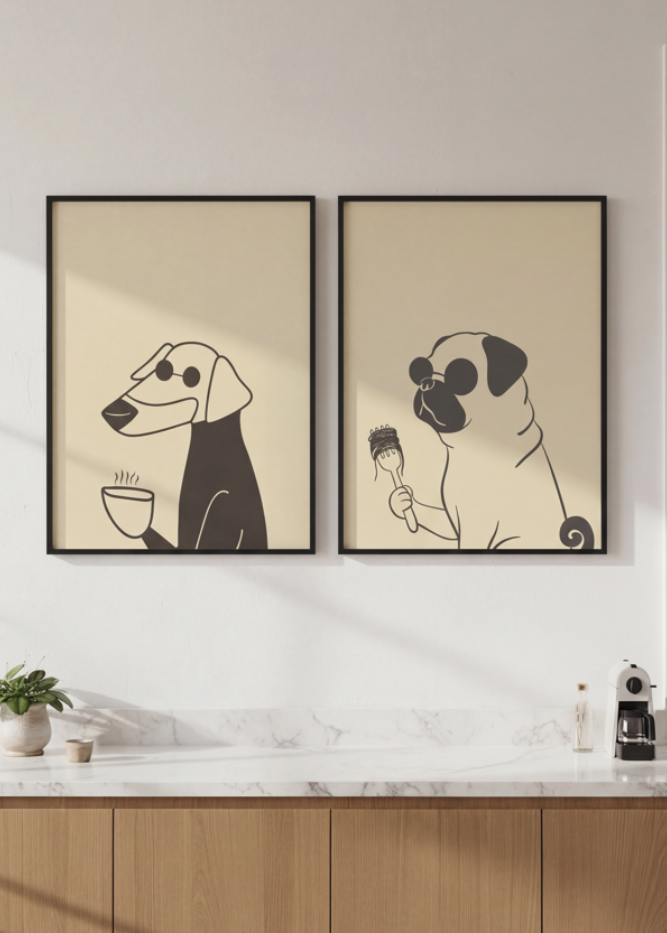 Puppuccino Pug & Morning Coffee Set of 2