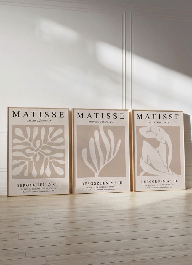 Neutral Wall Print Trio by Henri Matisse - Set of 3