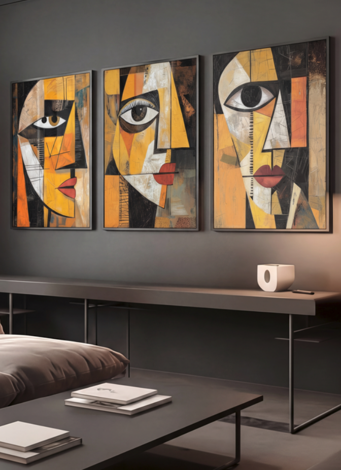 Fragments of Expression Cubism Trio Wall Art
