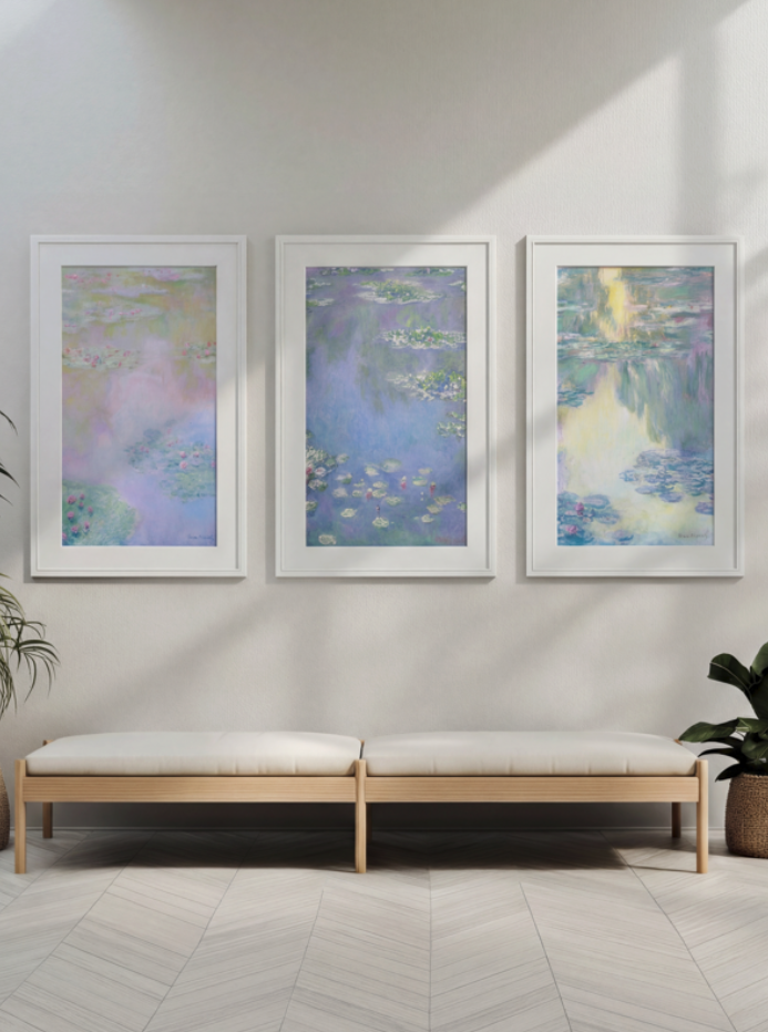 Claude Monet Exhibition Water Lillies Trio