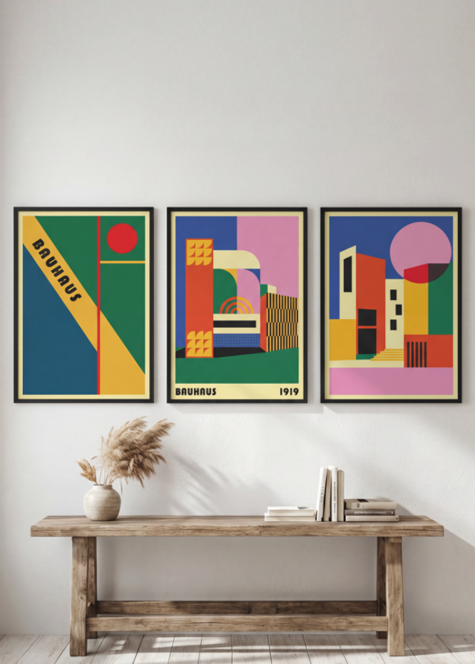 Bauhaus Trio School of Arts Abstract Wall Art