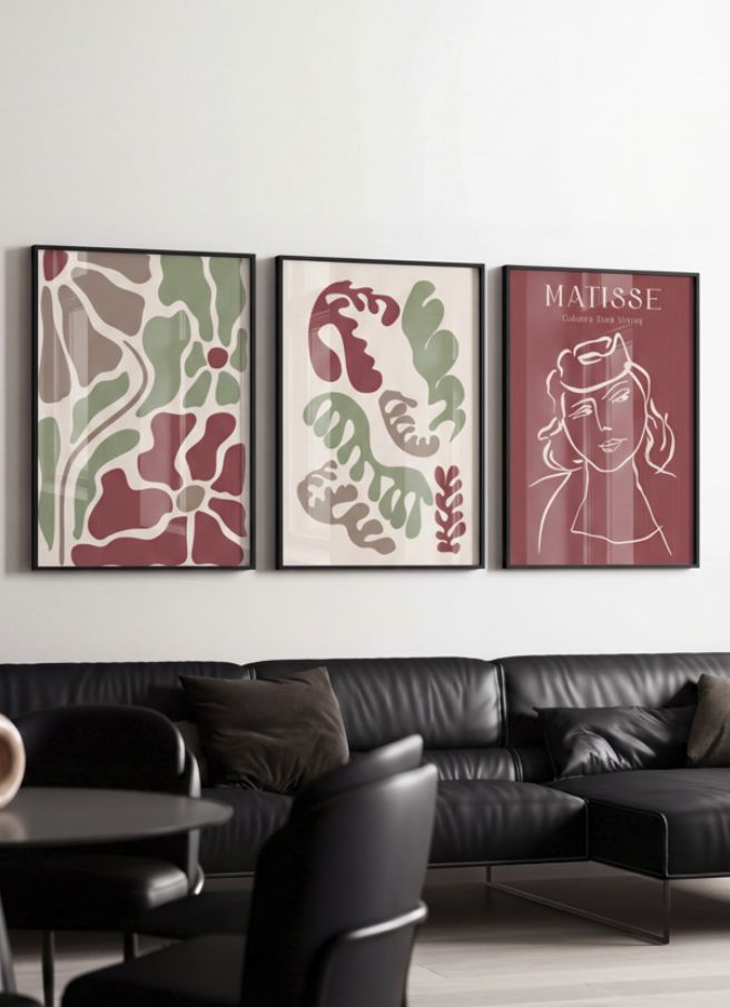 Set of 3 Galerie Fleurs Form by Henri Matisse