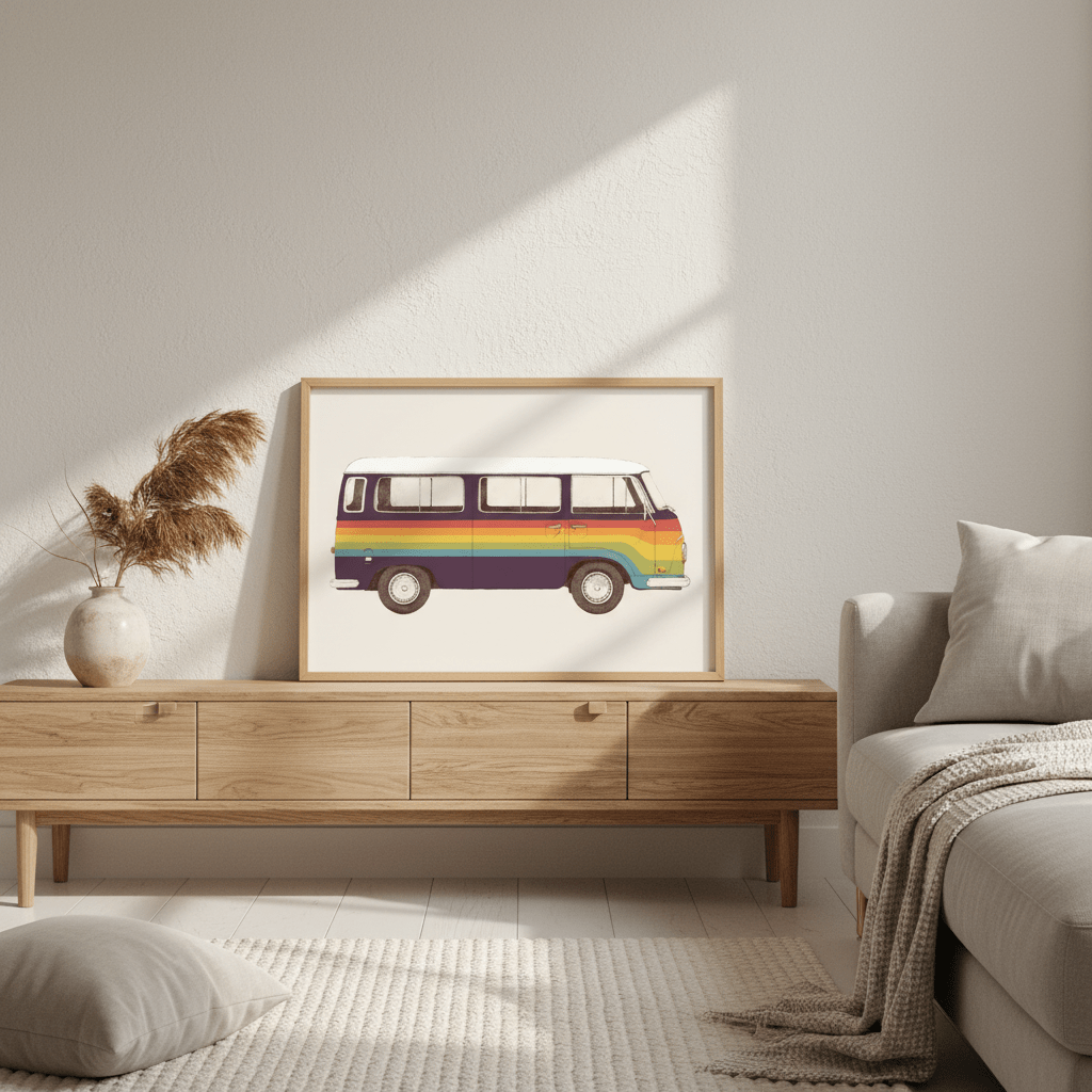 Van Rainbow by Florent Bodart wall - art - picture - poster