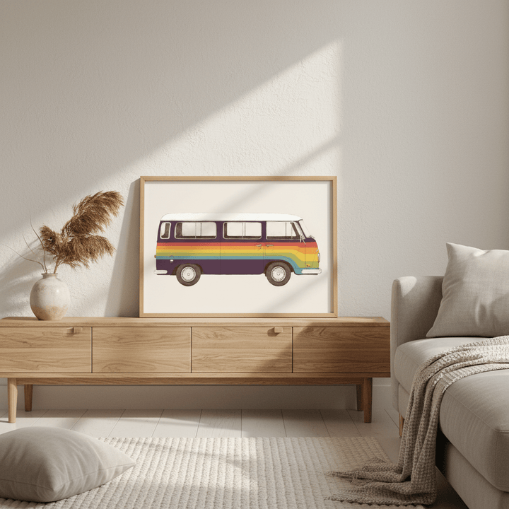 Van Rainbow by Florent Bodart wall - art - picture - poster