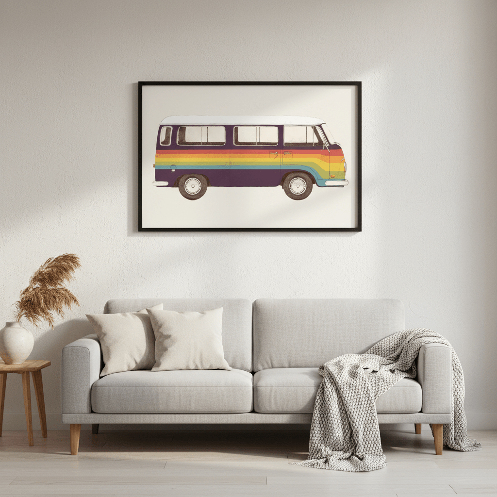 Van Rainbow by Florent Bodart wall - art - picture - poster